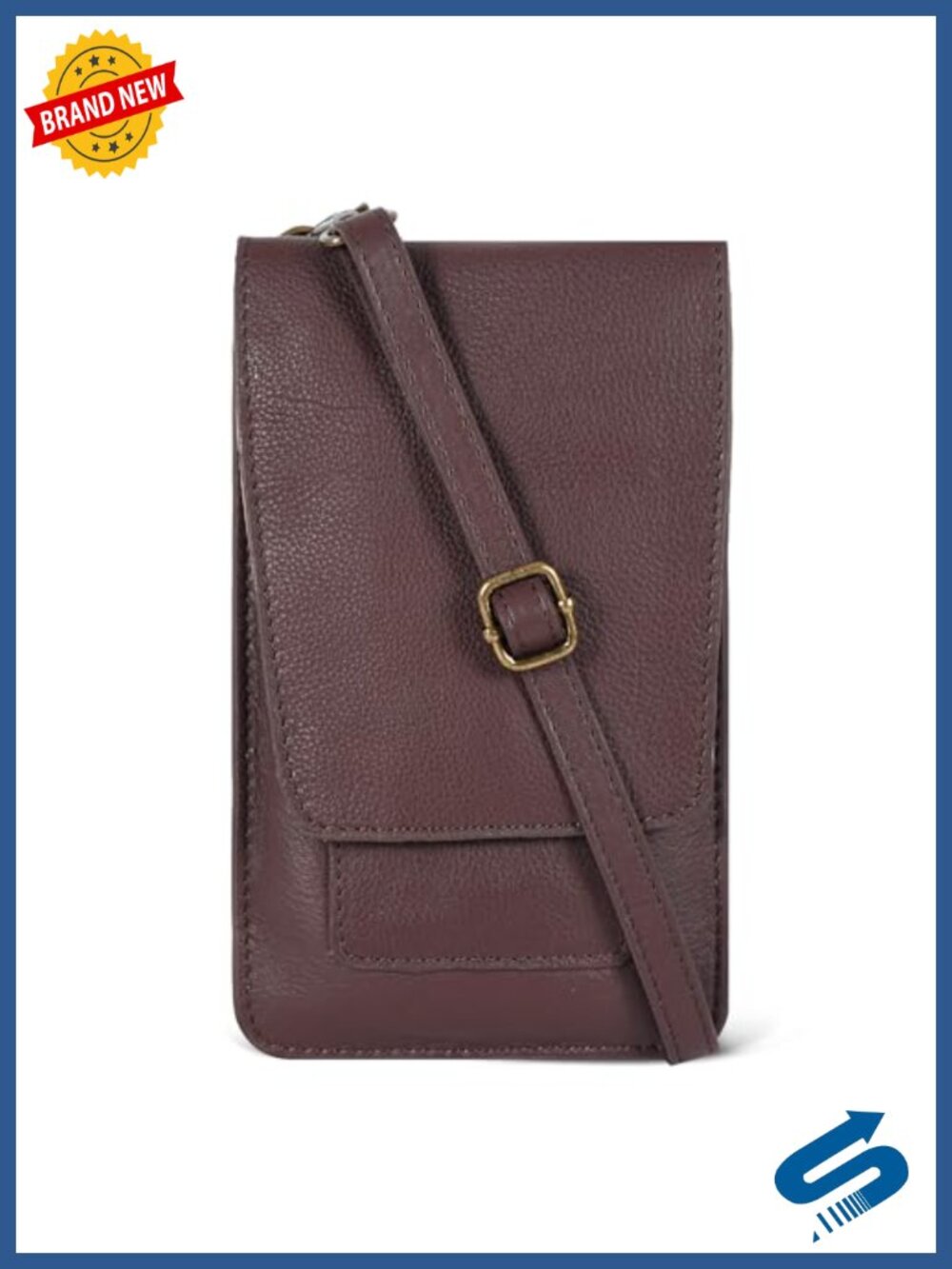 Genuine Leather Small Crossbody Bag With Adjustable Strap